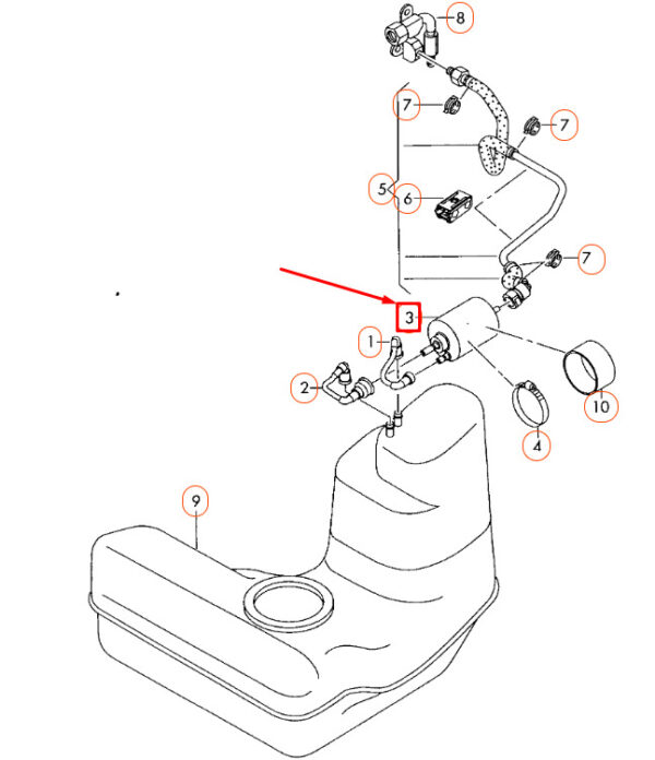 AUDI R8 42 Fuel Filter With Pressure Regulator 420201511 ORIGINAL - Image 4
