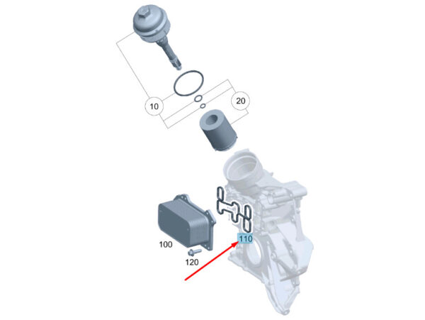 MERCEDES-BENZ E C238 Oil Cooler Elastometic Molded Seal A2641840000 ORIGINAL