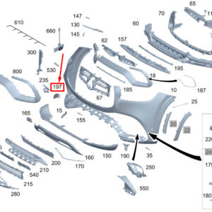 MERCEDES-BENZ GLS X167 Front Bumper Trim Strip A1678851706 ORIGINAL