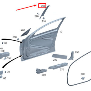 MERCEDES-BENZ C S206 Outer Left B-Pillar Trim Molding A2066906300 ORIGINAL