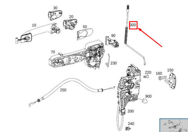 MERCEDES-BENZ SPRINTER 907 LH Lock Securing Rod A90772006009051 ORIGINAL