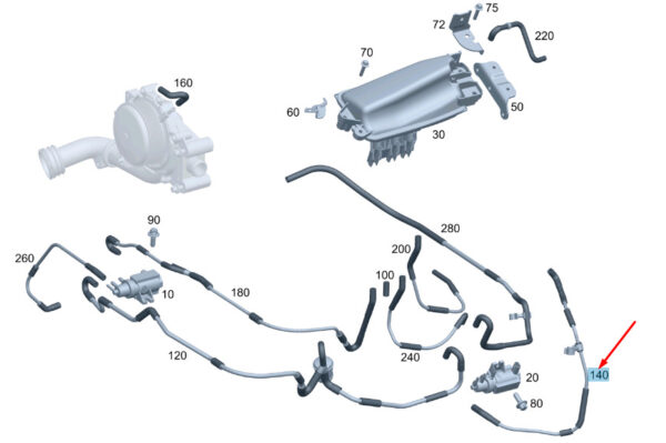 MERCEDES-BENZ C W204 Pass Vacuum Line RHD A6510706732 ORIGINAL