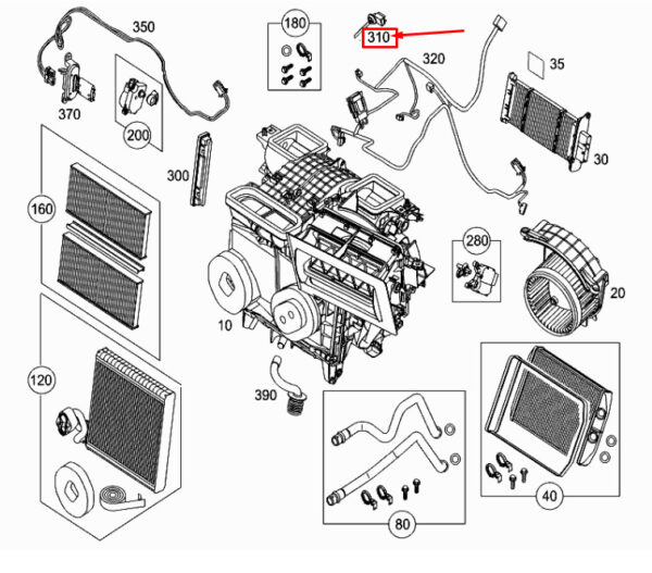 MERCEDES-BENZ CITAN w 415 Inboard Air Temperature Sensor A4159053500 ORIGINAL