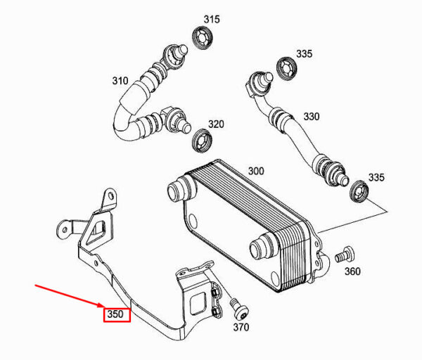 MERCEDES-BENZ E W213 Engine Oil Cooler Bracket A0005001400 ORIGINAL