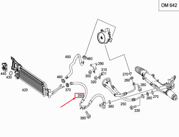 MERCEDES-BENZ E Coupe C207 Power Steering Expansion Hose A2044606524 ORIGINAL