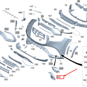 MERCEDES-BENZ GLS X167 Front Left Lower Bumper Air Duct A1678853106 ORIGINAL