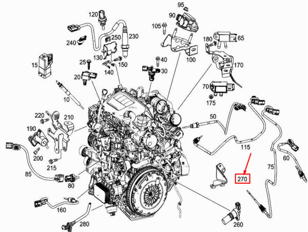 MERCEDES-BENZ C W205 Engine Change-Over Valve Bracket A6261420140 ORIGINAL