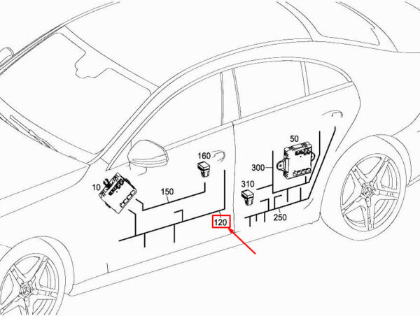MERCEDES-BENZ CLS C257 Front Door Wiring Harness A2575403401 ORIGINAL