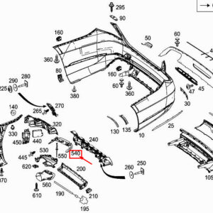 MERCEDES-BENZ S W222 Rear Right Bumper Area Cover A2228850300 ORIGINAL