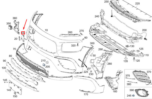 MERCEDES-BENZ GLB X247 Front Bumper Tow Eye Cover A24788562099999 ORIGINAL