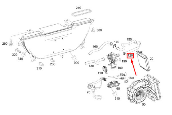 MERCEDES-BENZ SPRINTER 907 Heater Feed Line A0008321600 ORIGINAL