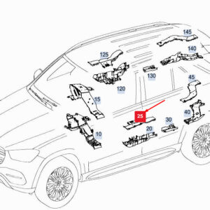 MERCEDES-BENZ GLE W167 Front Top Left Cable Duct A1678212900 ORIGINAL