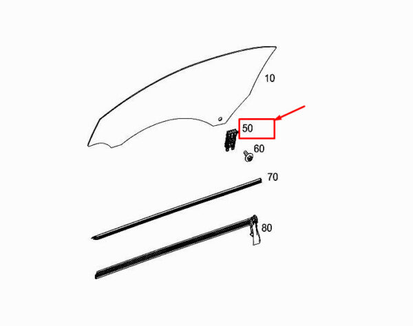 MERCEDES-BENZ SLK R172 Front Left Glass Retaining Plate A1727200300 ORIGINAL