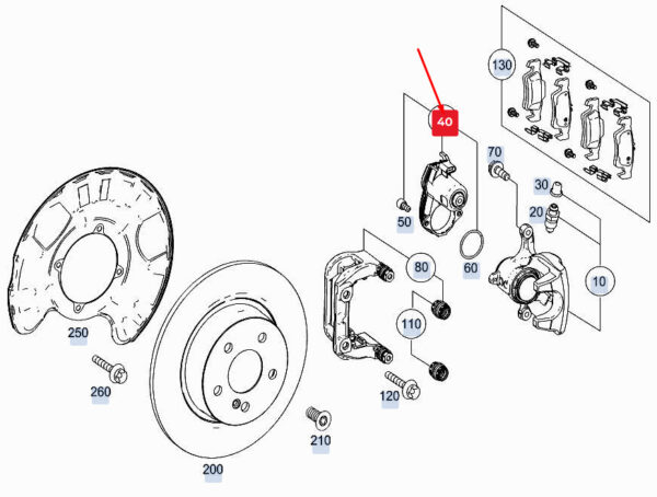 MERCEDES-BENZ GLE W167 Parking Brake Actuator A1679060402 ORIGINAL