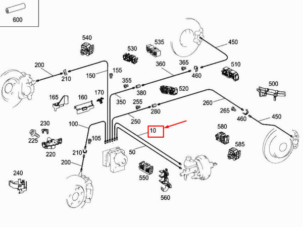 MERCEDES-BENZ ML W166 Brake Line A1664209326 ORIGINAL