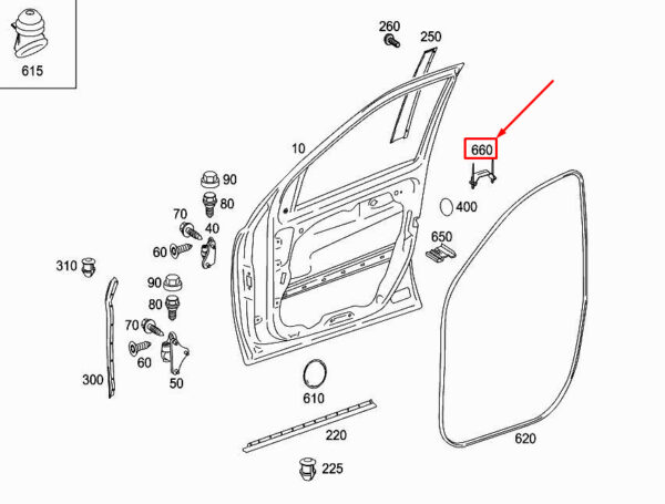 MERCEDES-BENZ R W251 Front Left Door Cover A1647230508 ORIGINAL