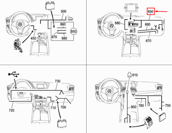 MERCEDES-BENZ E Cabrio A207 Central Display Power Wiring A2074401713 ORIGINAL
