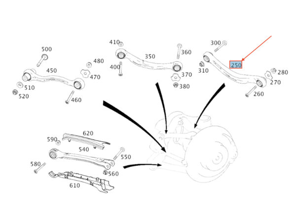 MERCEDES-BENZ E W213 Rear Right Axle Camber Arm A2133505007 ORIGINAL