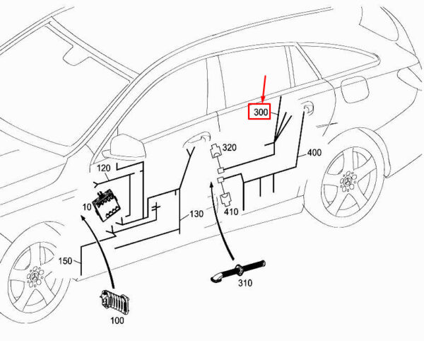 MERCEDES-BENZ CLA C117 Rear Door Wiring Harness A1175407409 ORIGINAL