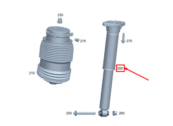 MERCEDES-BENZ EQC Rear Shock Absorber A2933200000 ORIGINAL