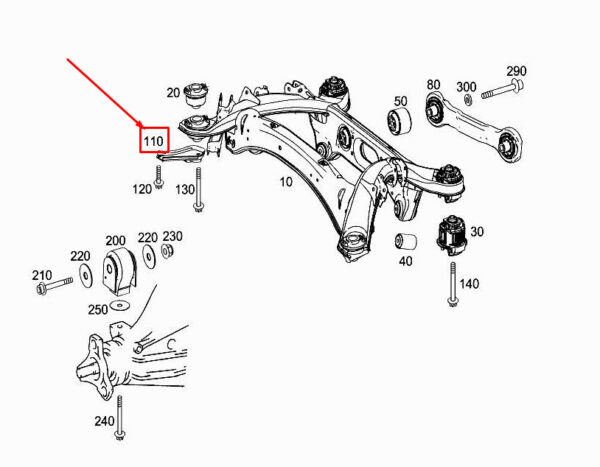 MERCEDES-BENZ E Cabrio A207 Rear Left Axle Stop Plate A2073520700 ORIGINAL