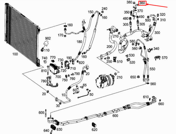 MERCEDES-BENZ GLC X253 A/C Refrigerant Line A2058307801 ORIGINAL