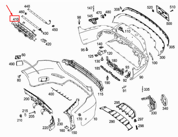 MERCEDES-BENZ GLC X253 Rear Switching Module Bracket A2538858801 ORIGINAL