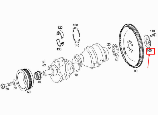 MERCEDES-BENZ S W222 Rear Crankshaft Spacer Disk A1560320152 ORIGINAL