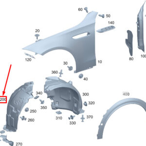 MERCEDES-BENZ C W206 Front Right Arch Liner Front Part A2068842600 ORIGINAL