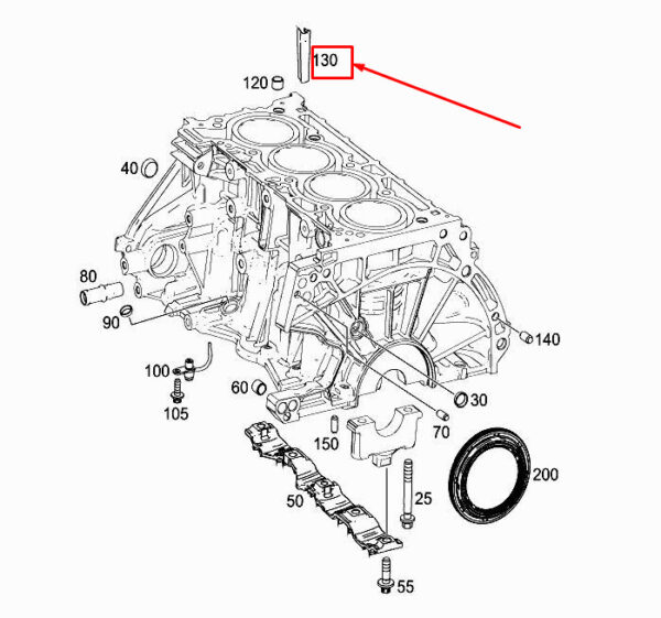 MERCEDES-BENZ A W177 Engine Profile Seal A2820340080 ORIGINAL