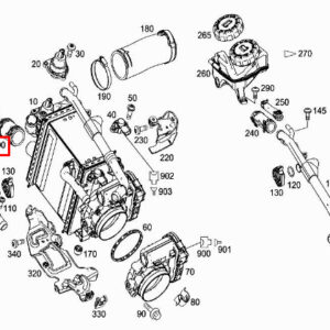 MERCEDES-BENZ S W222 Left Air Cooler Molded Hose A1770904401 ORIGINAL