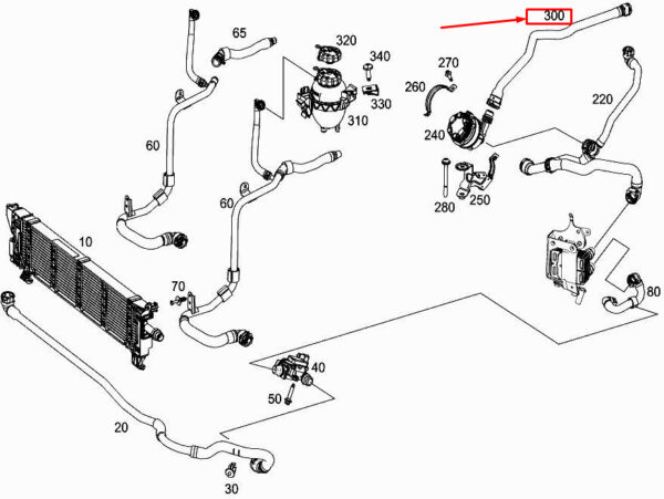 MERCEDES-BENZ GLC X253 Engine Coolant Hose A2135011082 ORIGINAL