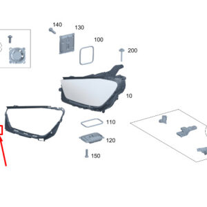 MERCEDES-BENZ GLS X167 Left Headlight Housing Seal A1678260700 ORIGINAL