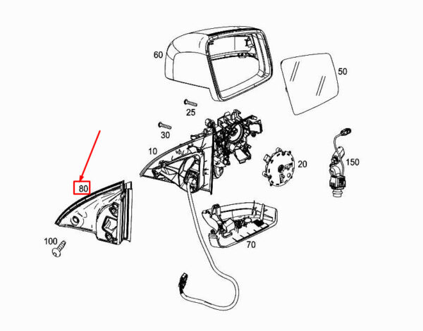 MERCEDES-BENZ GLE Coupe C292 Front Right Mirror Sealing A2928110298 ORIGINAL
