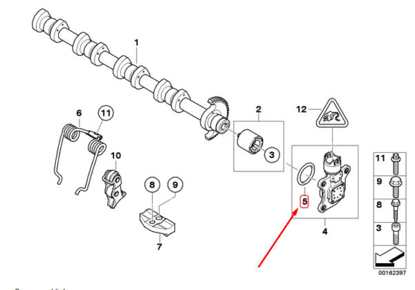 MINI Cooper R56 Timing Gear Eccentric Shaft O-Ring 13627567161 ORIGINAL - Image 4