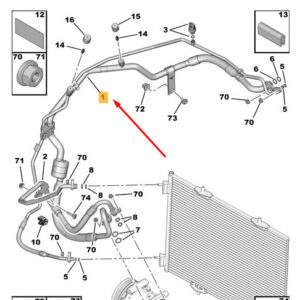 PEUGEOT 208 MK1 A9 Refrigerant Pipe 6477J6 ORIGINAL