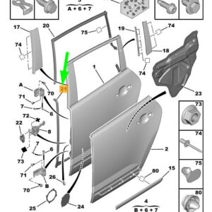 PEUGEOT 3008 T84 Rear Left Door Weatherstrip Seal 9025Q3 ORIGINAL