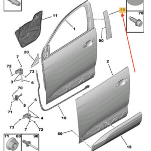 PEUGEOT 3008 Front Door Molding Rear Left Trim 9811558580 ORIGINAL