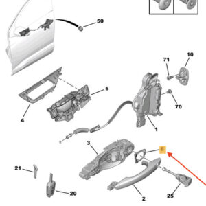 PEUGEOT 3008 Front Left Door Handle Base 9101PR ORIGINAL