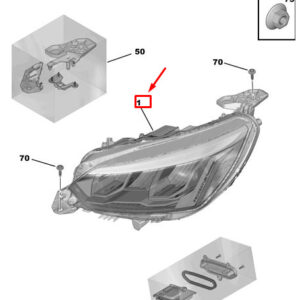 PEUGEOT 208 MK2 P21 Front Right Headlight RHD 9833036080 ORIGINAL