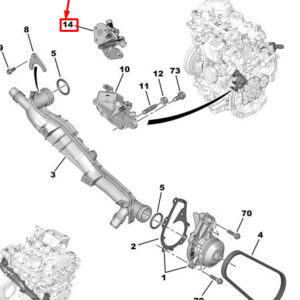 PEUGEOT 208 MK2 P21 Turbo Cooling Union 9836330880 ORIGINAL