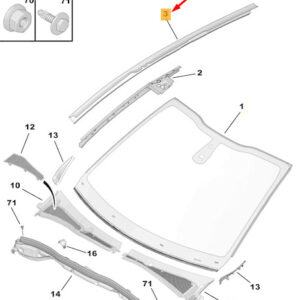 PEUGEOT 208 MK1 A9 Right Windscreen Pillar Strengthener 9672436780 ORIGINAL