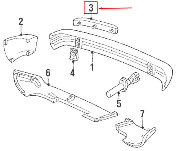 PORSCHE 944 Rear Right Bumper Protective Strip 94450506201 ORIGINAL - Image 3