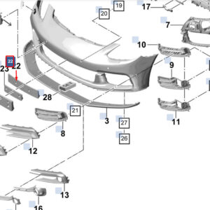 PORSCHE PANAMERA 971 Front Bumper License Holder 971807999BOK1 ORIGINAL