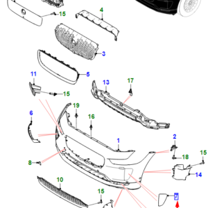 JAGUAR I-PACE X590 Front Right Bumper Bezel T4K20501 ORIGINAL