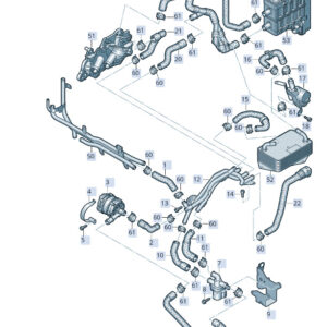 SKODA SUPERB MK3 Upper Rear Coolant Hose 3Q0122157AP ORIGINAL