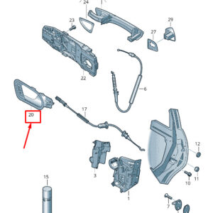 SKODA KAMIQ Rear Right Inner Opening Handle 6548392222ZZ ORIGINAL
