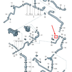 SKODA SUPERB MK2 3T Engine Coolant Hose 1K0121447BP ORIGINAL
