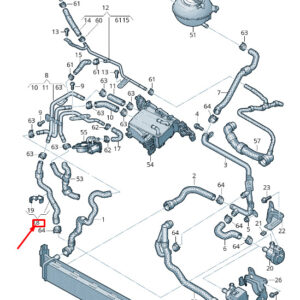 SKODA OCTAVIA 5E MK3 Engine Coolant Hose 5Q0122101R ORIGINAL
