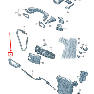 SKODA KAMIQ Front Left Inner Opening Handle 6548372212ZZ ORIGINAL